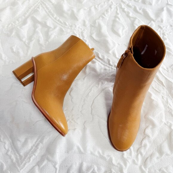 Tory Burch Brooke Stamped Heel Leather Bootie Size 7 New - Picture 3 of 9